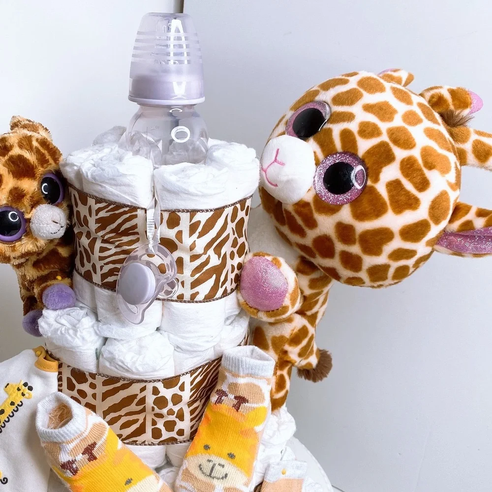 Safari Diaper Cake, Giraffe Diaper Cake
